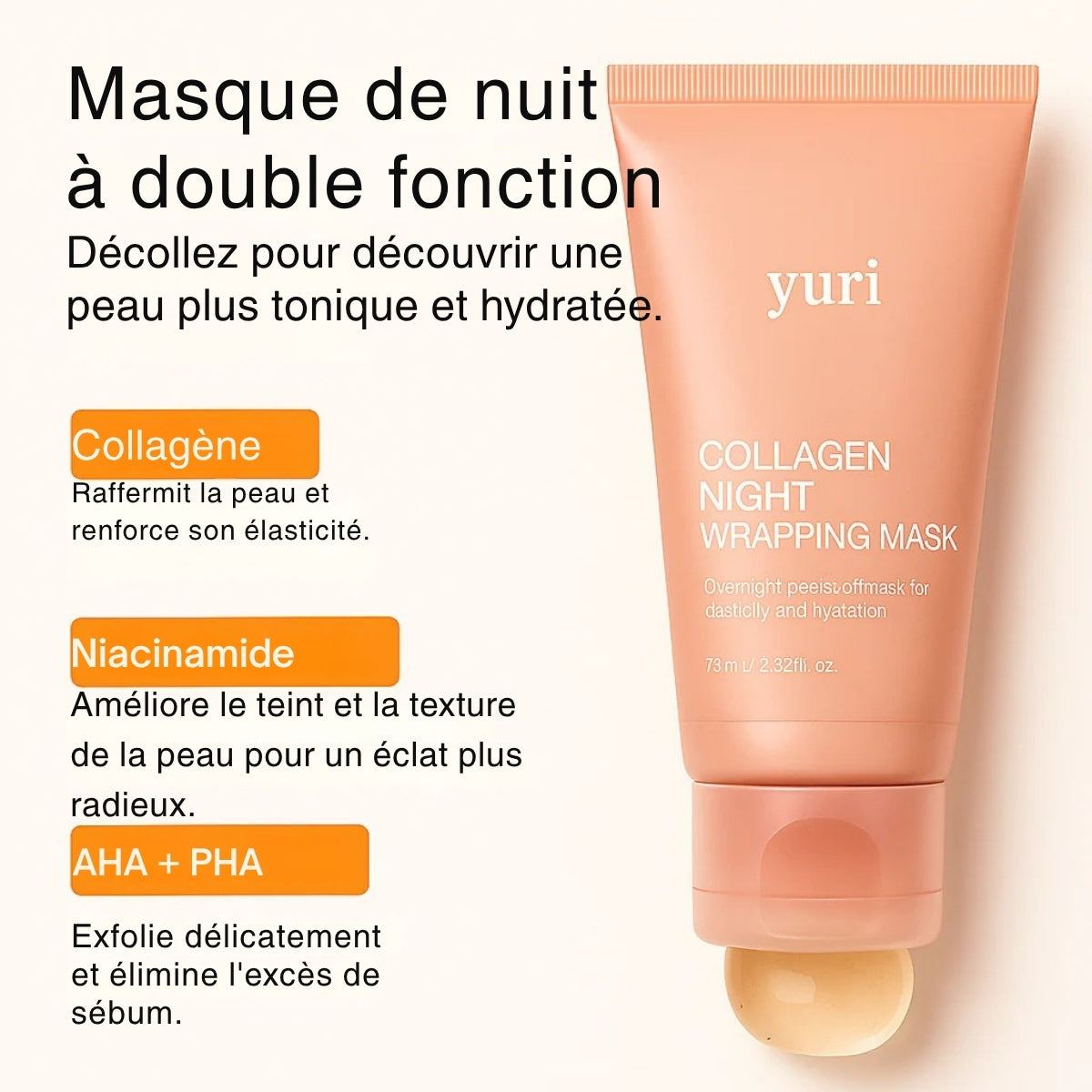 Yuri Masque de nuit enveloppant au collagène