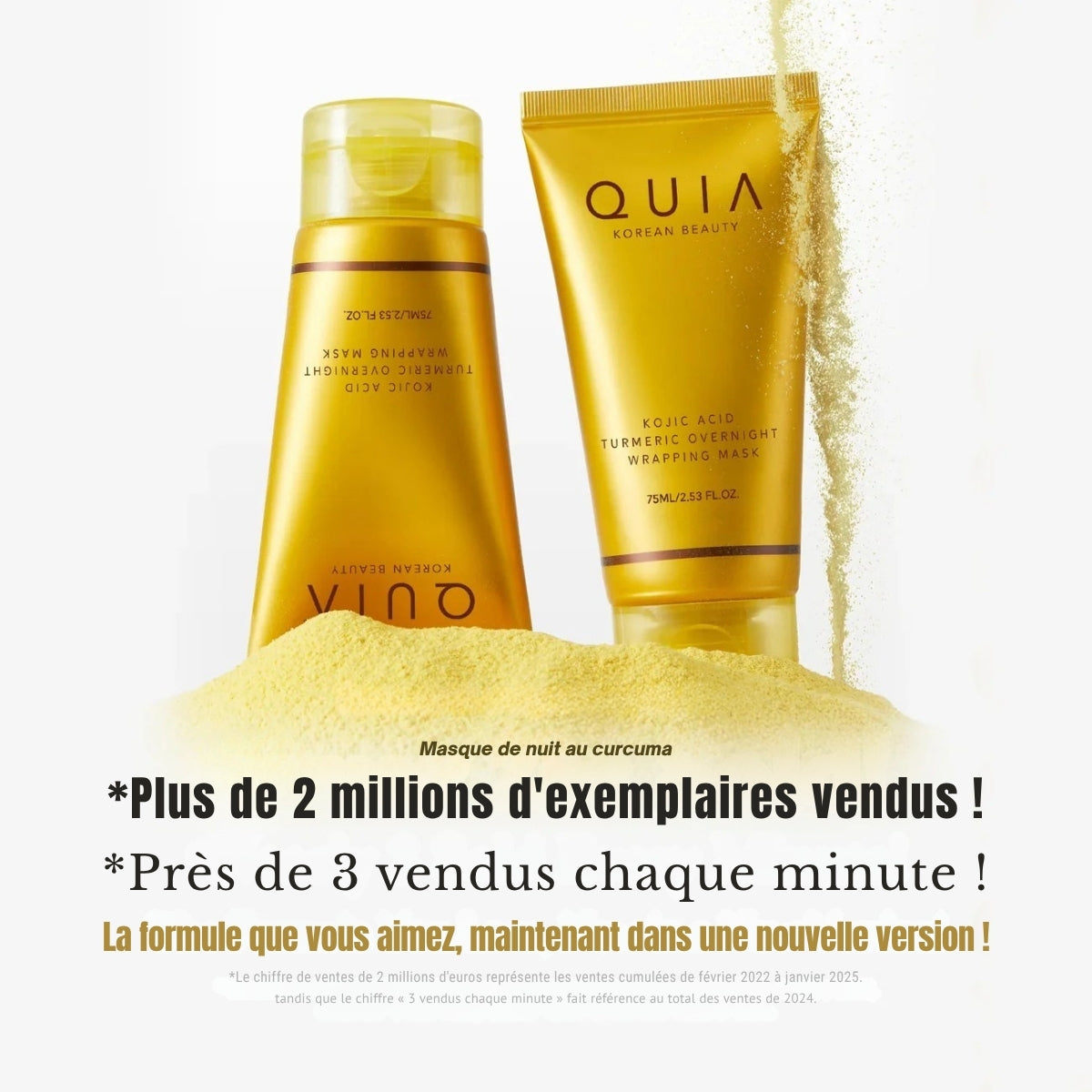 QUIA by GlowCare Masque facial coréen au curcuma et au collagène